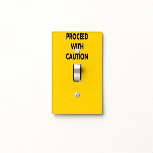 Proceed With Caution Road Sign  Light Switch Cover