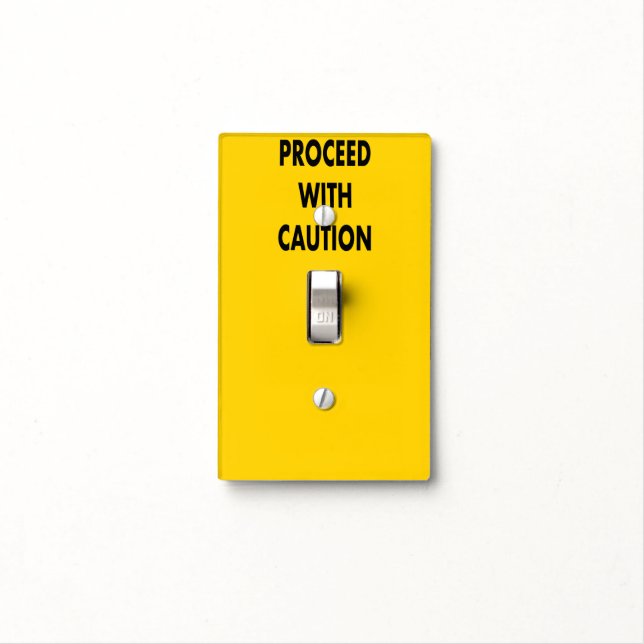 Proceed With Caution Road Sign  Light Switch Cover (In Situ)