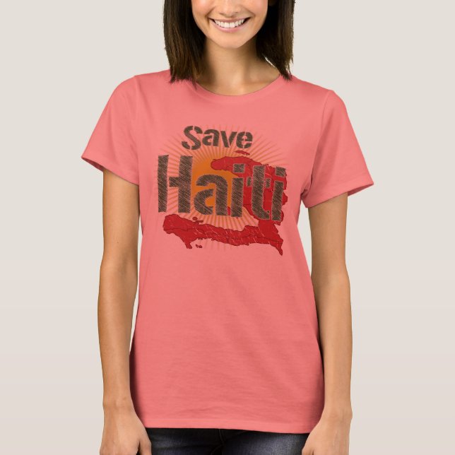 Proceeds go to RED CROSS - Save Haiti (Green) - T-Shirt (Front)