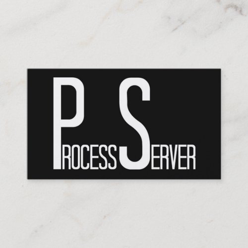 Process Server Black Simple Business Card