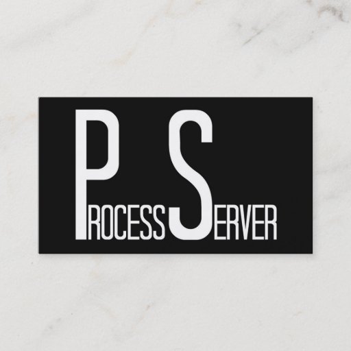 Customizable Process Server Black Simple Business Card