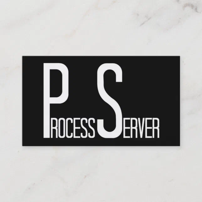 Process Server Black Simple Business Card | Zazzle