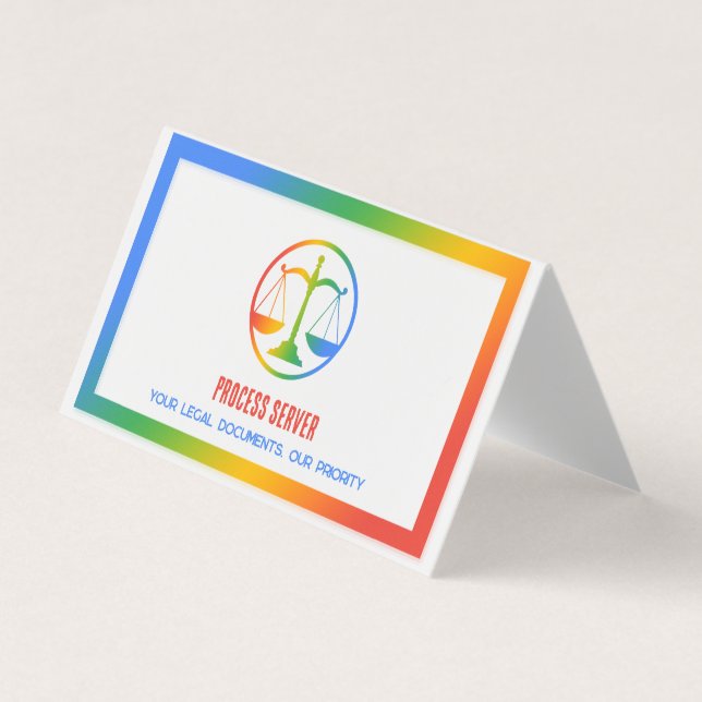 Process Server Custom QR Business Card (Front)