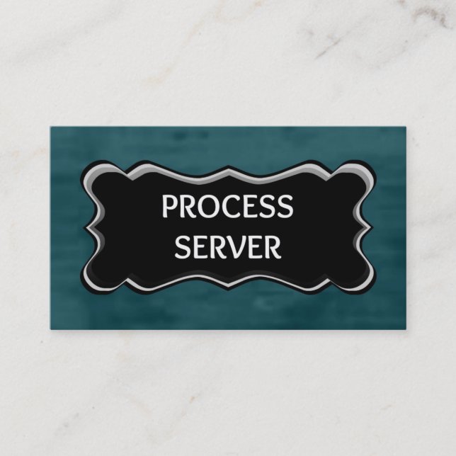 Process Server Elegant Name Plate Business Card (Front)