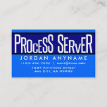 Process Server Funky Text Blue Business Card at Zazzle