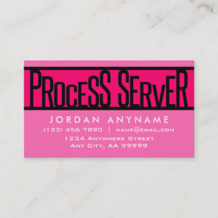 Process Server Hot Pink Business Card
