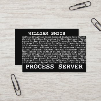 Process Server Legal Terminology Business Card by businessCardsRUs at Zazzle