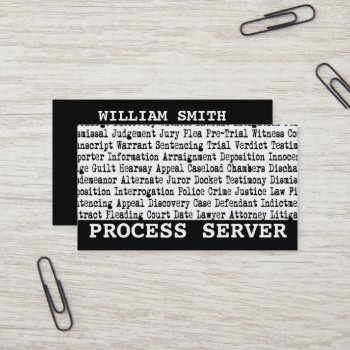Process Server Legal Terminology Business Card by businessCardsRUs at Zazzle