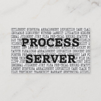 Process Server Legal Words Business Card