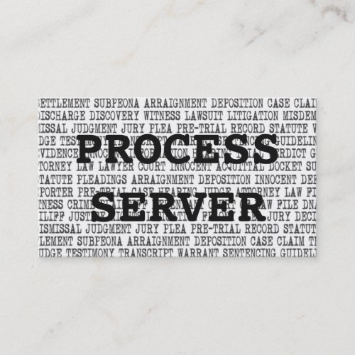 Process Server Legal Words Business Card