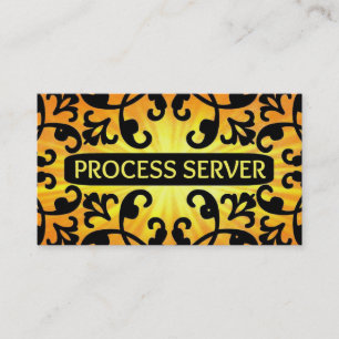 Process Server Sunshine Damask Business Card