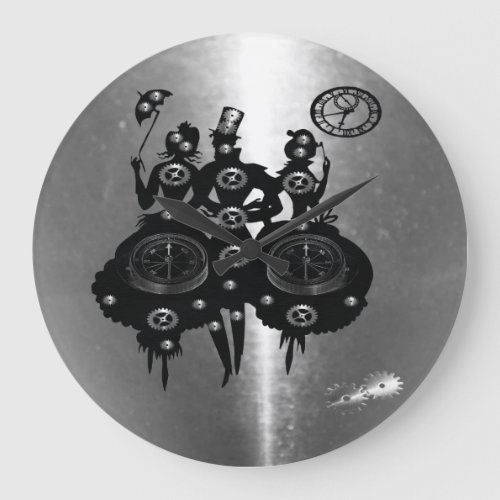 Process Steampunk Silhouette Large Clock