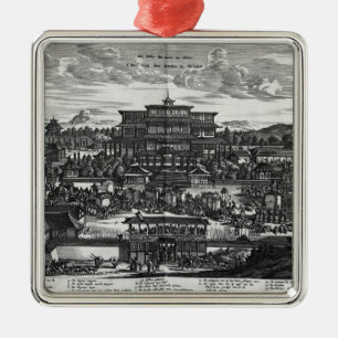Procession from Macau, an illustration Metal Ornament