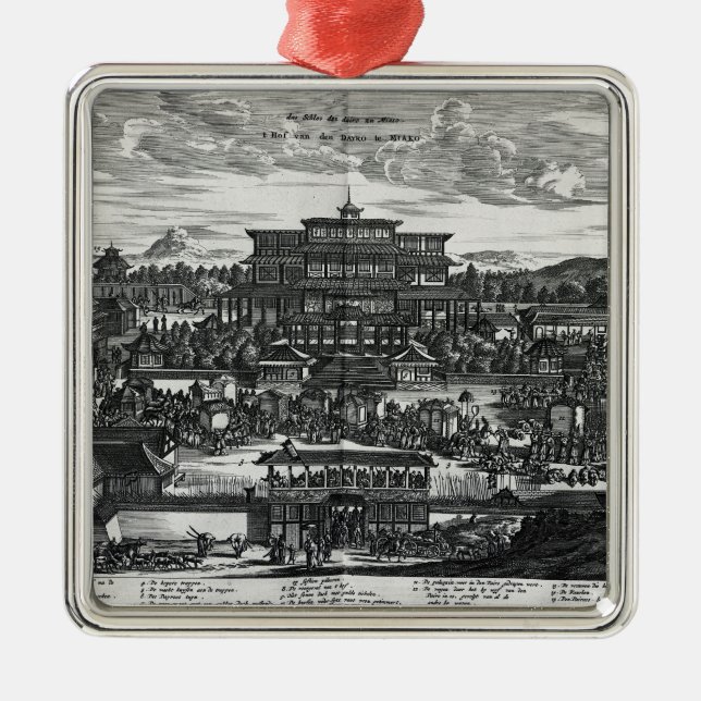 Procession from Macau, an illustration Metal Ornament (Front)