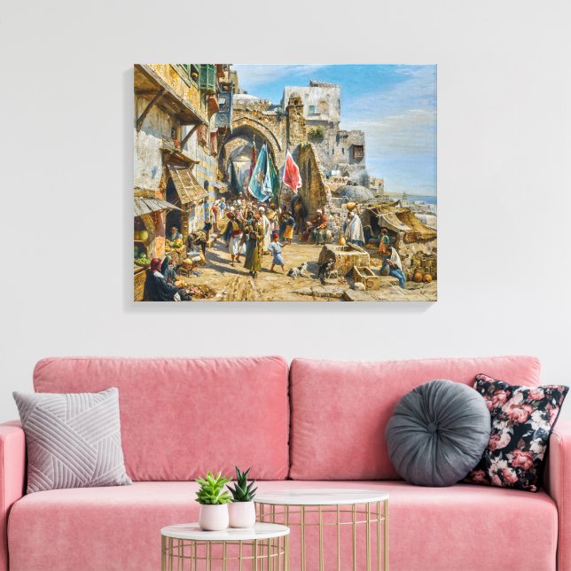 Procession in Jaffa | Gustav Bauernfeind | Canvas Print (Insitu(LivingRoom))