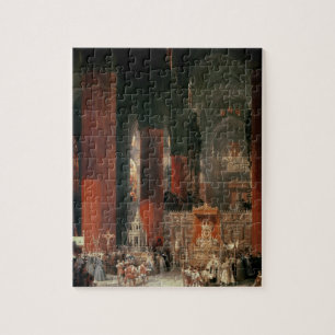 Procession in Seville Cathedral, 1833 (oil on canv Jigsaw Puzzle