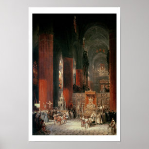 Procession in Seville Cathedral, 1833 (oil on canv Poster