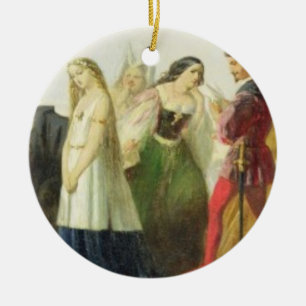 Procession of characters from Shakespeare (oil on Ceramic Ornament