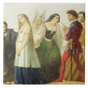 Procession of characters from Shakespeare (oil on Ceramic Tile
