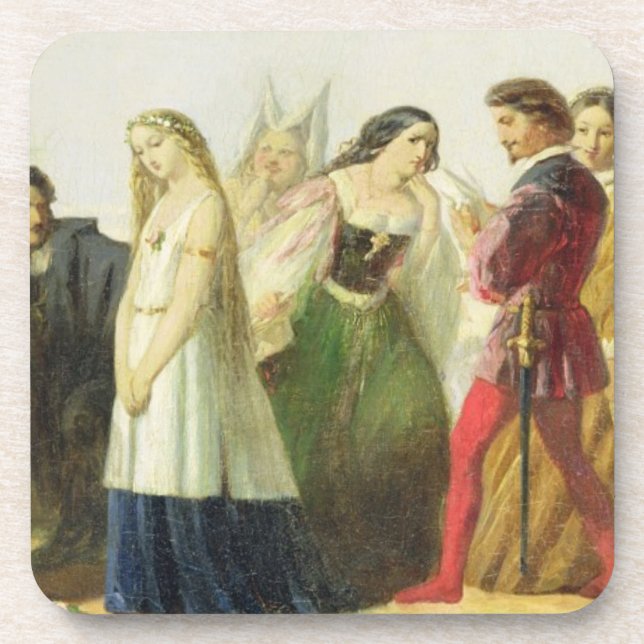 Procession of characters from Shakespeare (oil on Drink Coaster (Front)