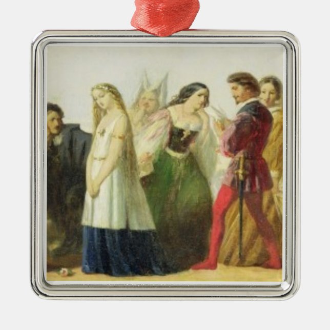 Procession of characters from Shakespeare (oil on Metal Ornament (Front)
