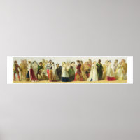 Procession of characters from Shakespeare (oil on