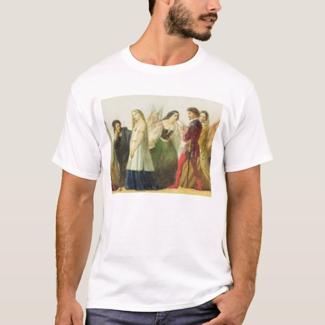 Procession of characters from Shakespeare (oil on T-Shirt (Front)