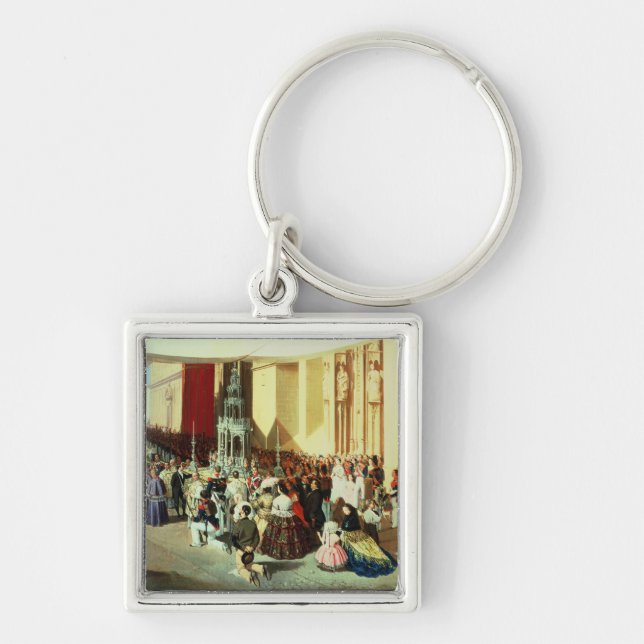 Procession of Corpus Christi in Seville Keychain (Front)