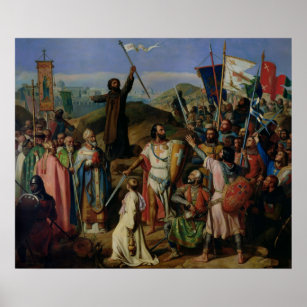 Procession of Crusaders around Jerusalem Poster