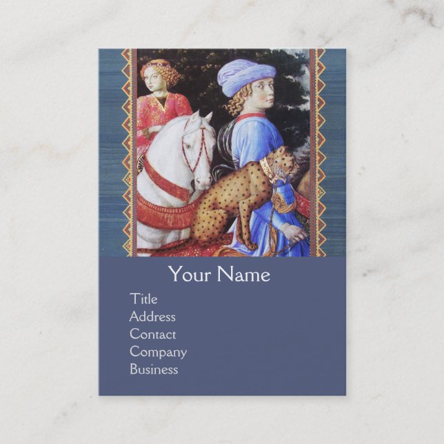 Procession of Magus Melchior,Horse Riders,Wild Cat Business Card (Front)