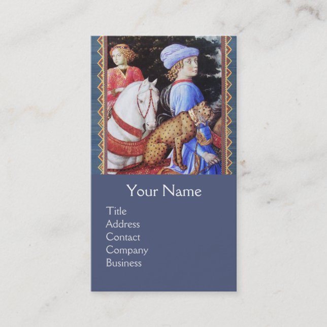 Procession of Magus Melchior,Horse Riders,Wild Cat Business Card (Front)