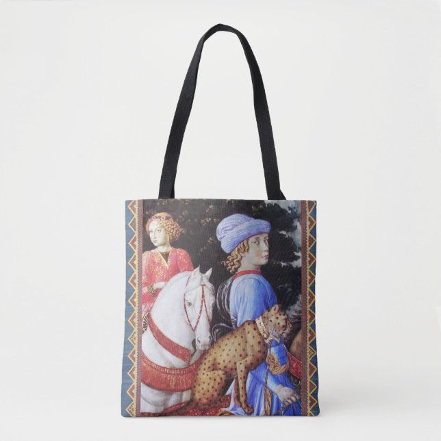 Procession of Magus Melchior,Horse Riders,Wild Cat Tote Bag (Front)