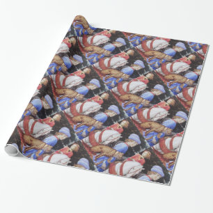 Procession of Magus Melchior,Horse Riders,Wild Cat Wrapping Paper