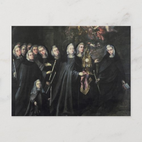 Procession of St Clare with the Eucharist Postcard