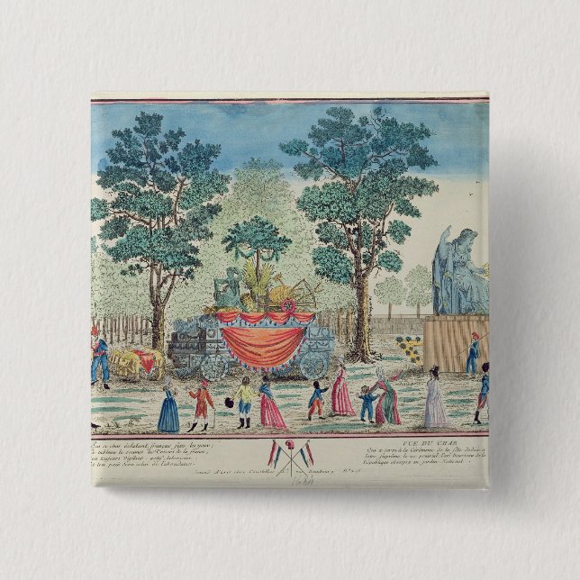 Procession of the Chariot of Agriculture Button (Front)