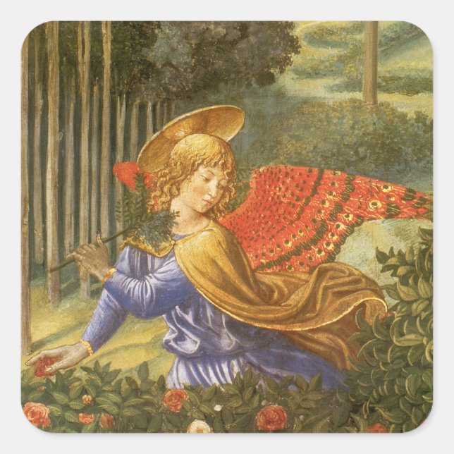 Procession of the Magi Angel by Benozzo Gozzoli Square Sticker (Front)
