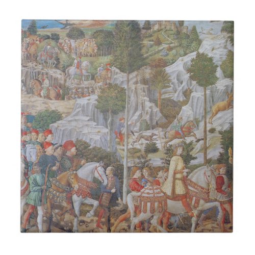 Procession of the Magi By Gozzoli circa 1459 Tile