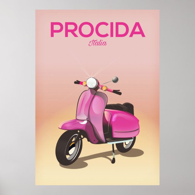 Procida Italy scooter vacation poster (Front)