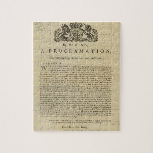 Proclamation by the King for Suppressing Rebellion Jigsaw Puzzle