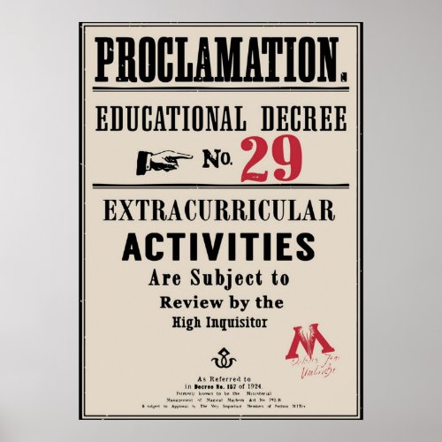 Proclamation Educational Decree No29 Poster