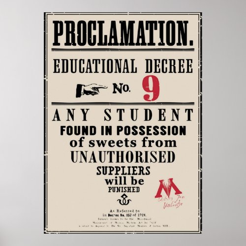 Proclamation Educational Decree No9 Poster