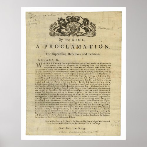 Proclamation for Suppressing Rebellion  Sedition Poster