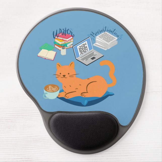 Procrastination Cat Gel Mouse Pad (Front)