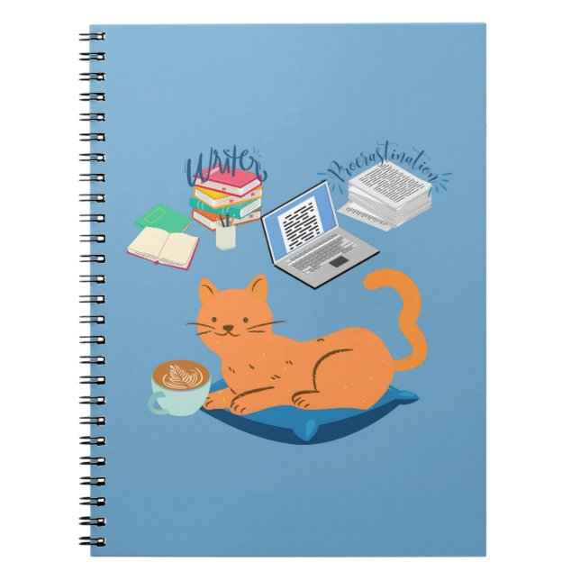  Procrastination Cat Notebook (Front)