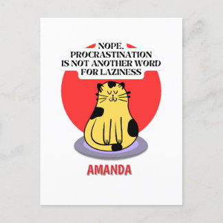 Procrastination Theme Cat's Meme  Holiday Postcard