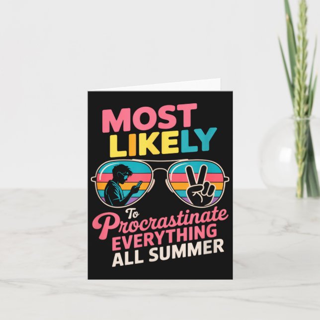 Procrastinator Gift Funny Summer Quote Lazy Lifest Card (Front)