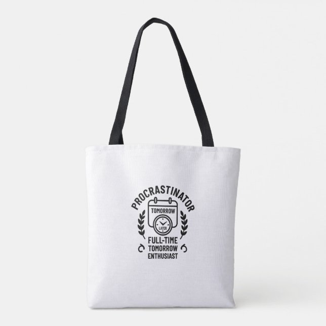 Procrastinator Mug Tote Bag (Back)