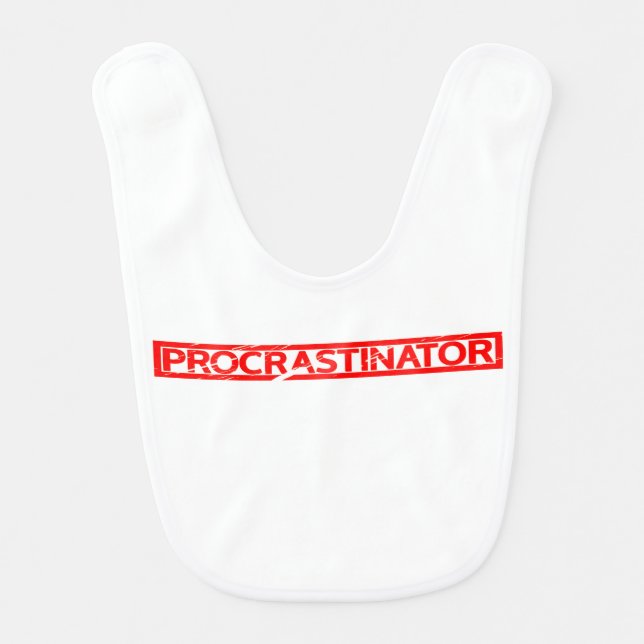 Procrastinator Stamp Baby Bib (Front)