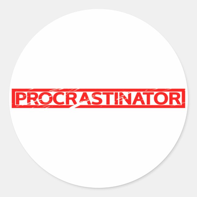 Procrastinator Stamp Classic Round Sticker (Front)