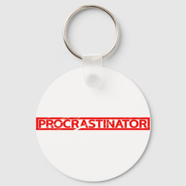Procrastinator Stamp Keychain (Front)